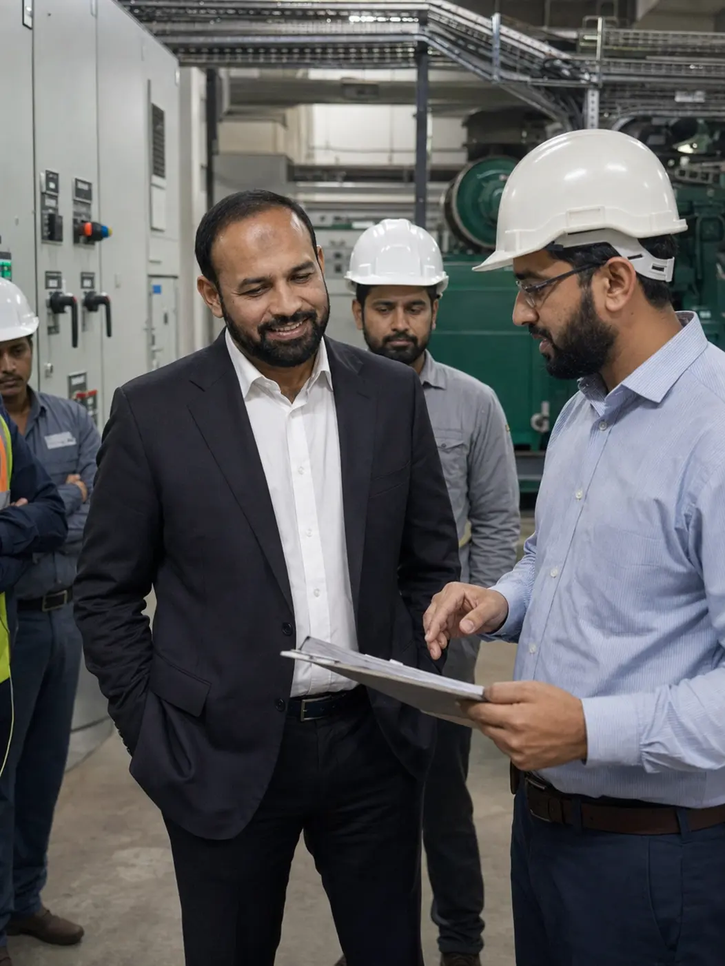 Jamil Ahmad Mayo reviewing an operational checklist inside a facility